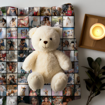 108 Photo Collage  Unique Personalized Diy Custom Fleece Blanket by Ricaso at Zazzle