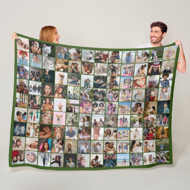 108 Photo Collage  Unique Personalized DIY Custom Fleece Blanket (In Situ)