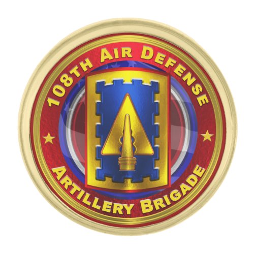 108th Air Defense Artillery Brigade  Gold Finish Lapel Pin