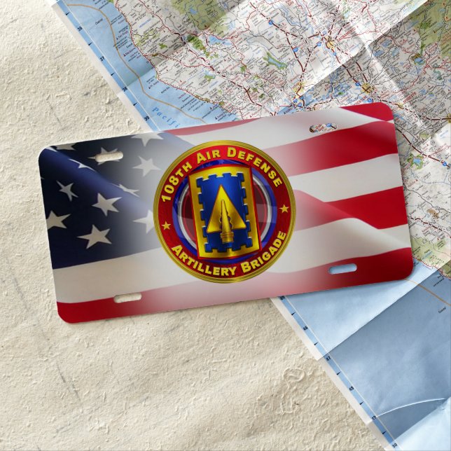 108th Air Defense Artillery Brigade License Plate (In Situ)