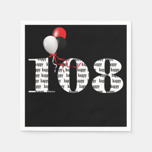 108th birthday party balloons napkins
