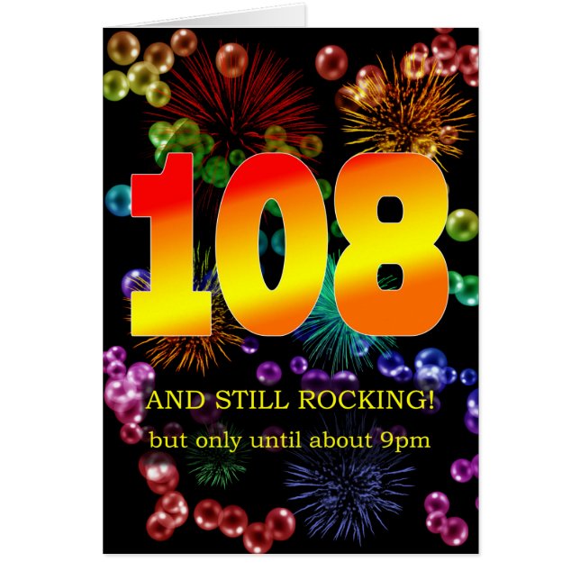 108th Birthday Still Rocking Cards (Front)