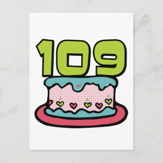 109 Year Old Birthday Cake Postcard