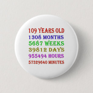 109th  Birthday Milestones Button