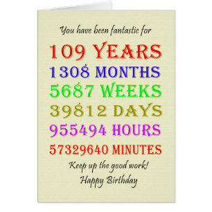 109th Birthday Milestones Cards