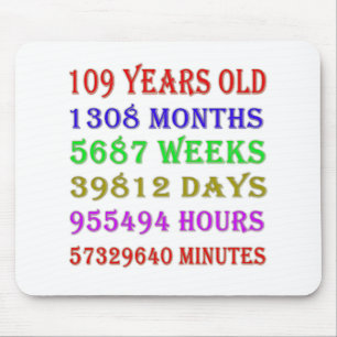109th  Birthday Milestones Mouse Pad