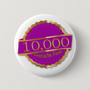 10,000 GEOCACHING FINDS 10K ACHIEVEMENT AWARD BUTTON