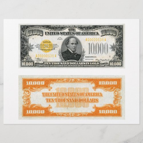 10000 Gold Certificate Bank Note 1934