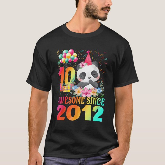 10 10Th Panda Awesome Since 2012 T-Shirt (Front)