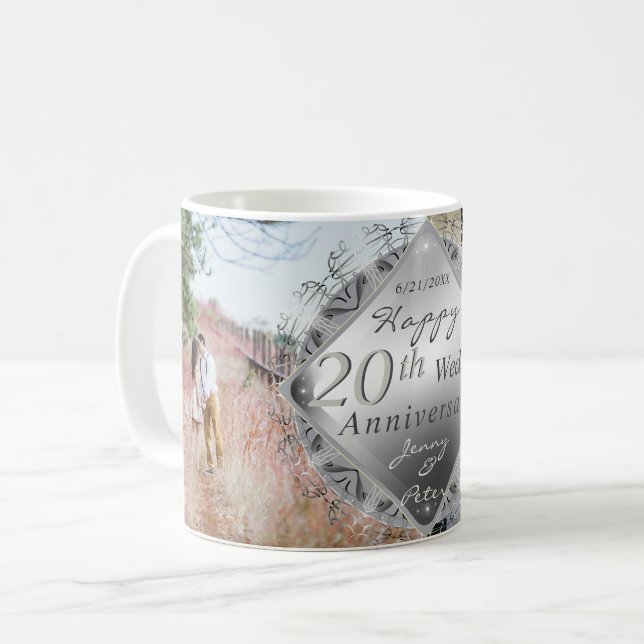 10,11,20,25th,70th Wedding Anniversary Coffee Mug (Front Left)
