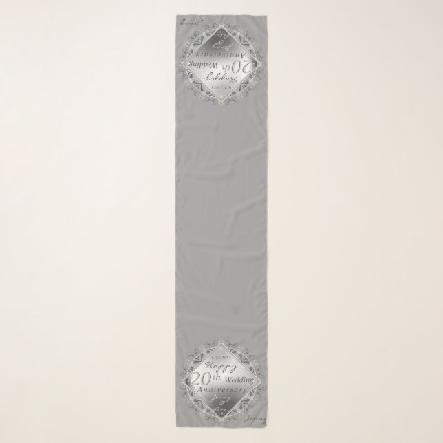 10,11,20,25th,70th Wedding Anniversary Scarf (Front)