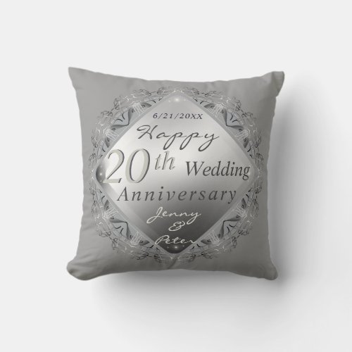 10112025th70th Wedding AnniversaryThrow Pillow