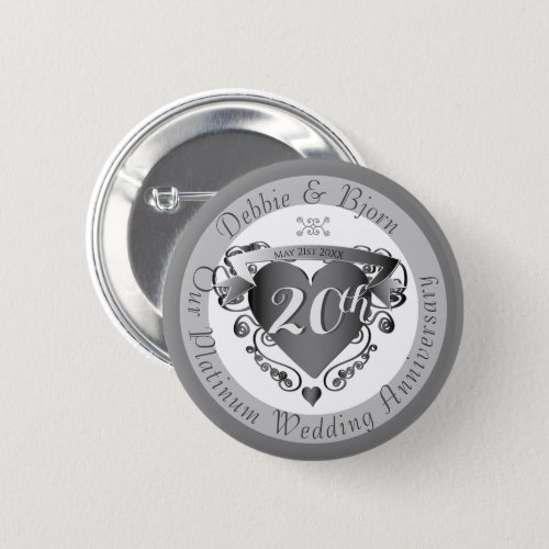 101120th2570 Wedding Anniversary Heart Emblem  Button