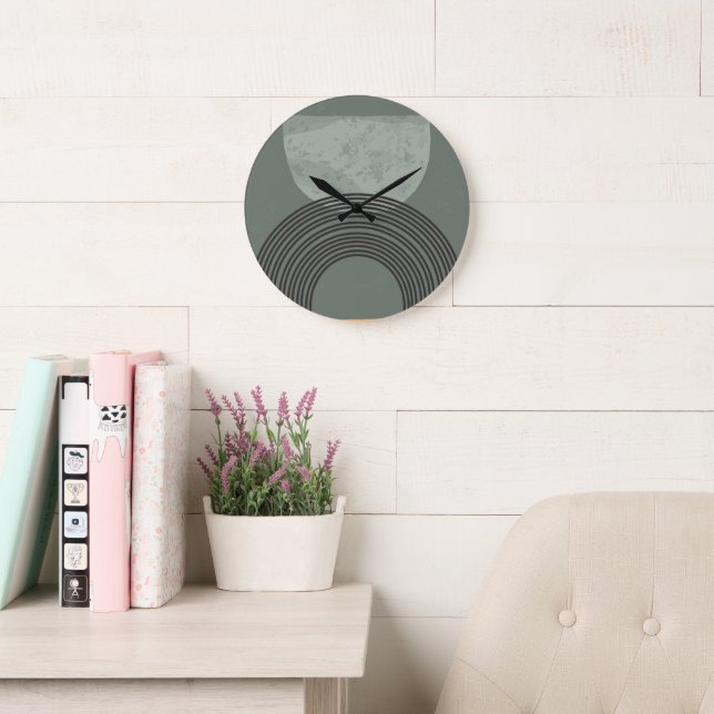 10.75" Geometric Abstract Round Acrylic Wall  Large Clock (Reading Room)