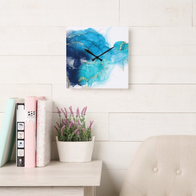 10.75" Resin Square Acrylic Wall Clock (Reading Room)