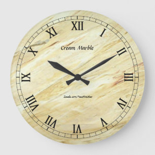 10.75" Round Acrylic Wall Clock Cream Marble