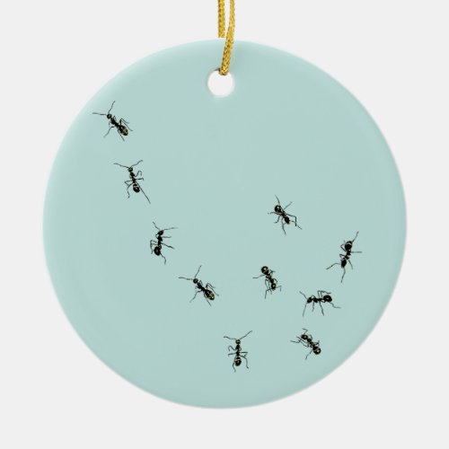 10 ants ceramic ornament