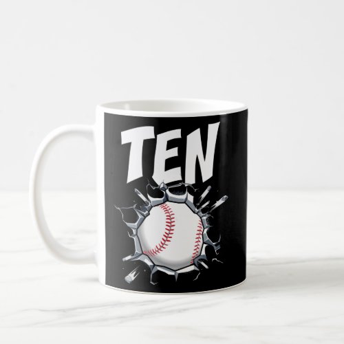 10 Baseball Party Theme 10Th For Coffee Mug