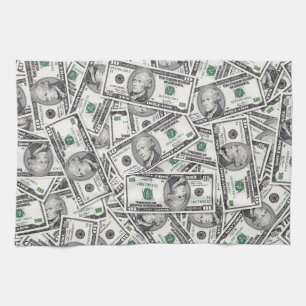$10 Bill Money Pattern Kitchen Towel