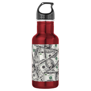 $10 Bill Money Pattern Stainless Steel Water Bottle
