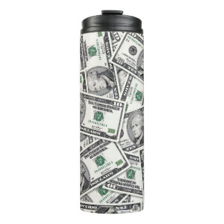 $10 Bill Money Pattern Thermal Tumbler