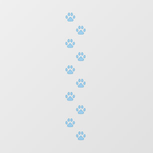 10 Blue Medium Cat Paw Prints Tracks Floor Decals
