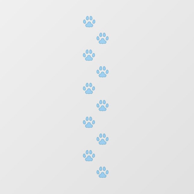 10 Blue Medium Cat Paw Prints Tracks Floor Decals (Front)