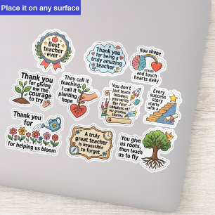 10 Bulk Retro Quotes   Best Teacher Appreciation Sticker