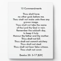 10 Commandments 8 x 10 Tabletop Photo Plaque