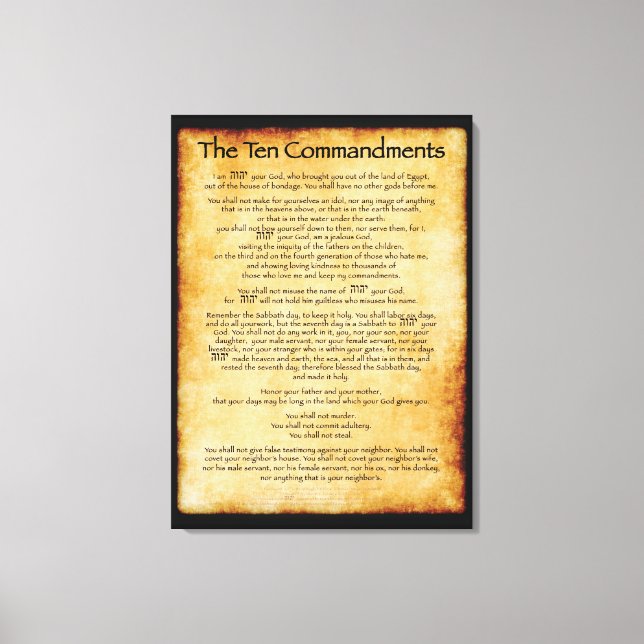 10 Commandments - Canvas Print (Front)