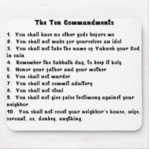 10 Commandments in a cool modern font Mouse Pad