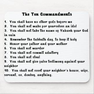10 Commandments in a cool modern font Mouse Pad