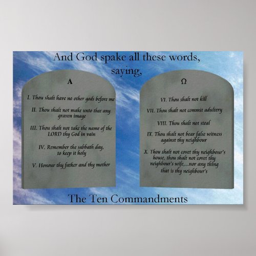 10 Commandments in Clouds Poster