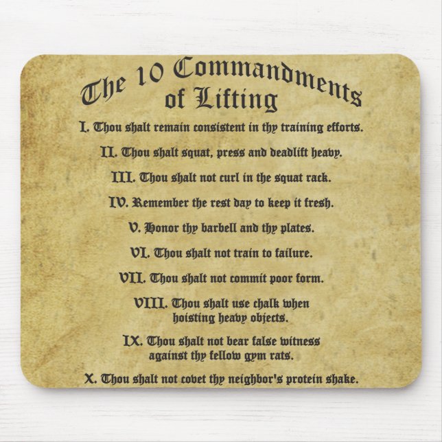 10 Commandments of Lifting Mouse Pad (Front)