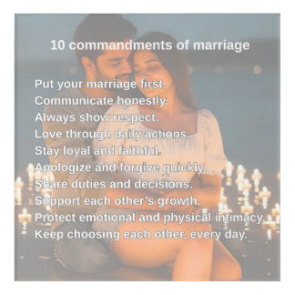 10 Commandments of Marriage Acrylic Wall Art