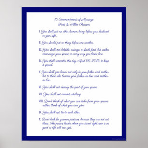 10 Commandments of Marriage Poster