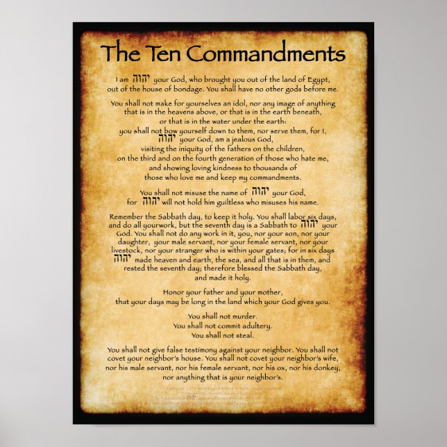 10 Commandments Poster (Front)