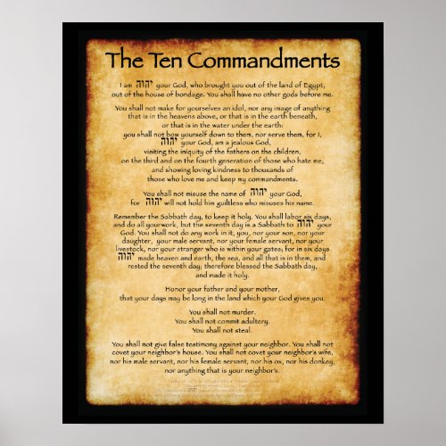10 Commandments Poster 16 x 20