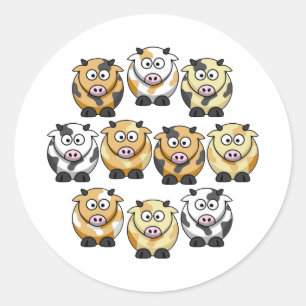 10 Cow Small Sticker