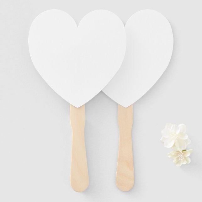 10 Custom Personalized Heart Wedding Program Fans (Front and Back)