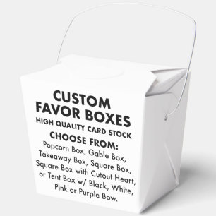 10 Custom Personalized Large Take Out Favor Boxes