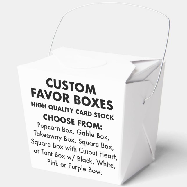 10 Custom Personalized Large Take Out Favor Boxes (Front)