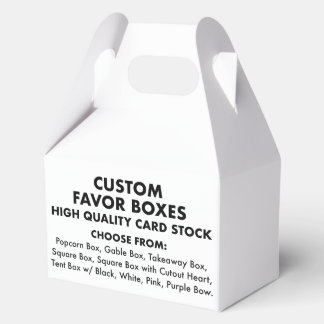 10 Custom Personalized Medium Gable Favor Boxes