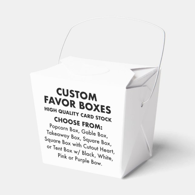 10 Custom Personalized Small Take Out Favor Boxes (Front Side)