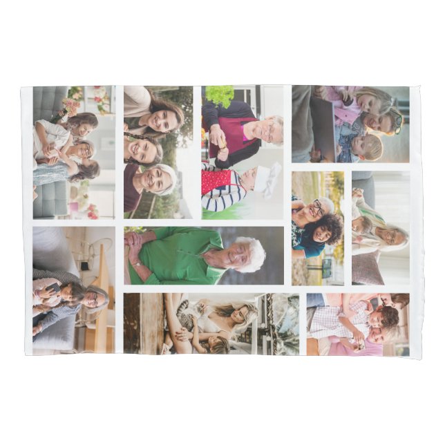 10 Custom Photo Collage Pillow Case (Front)