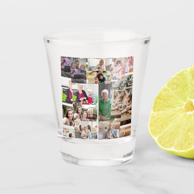 10 Custom Photo Collage Shot Glass (Front)