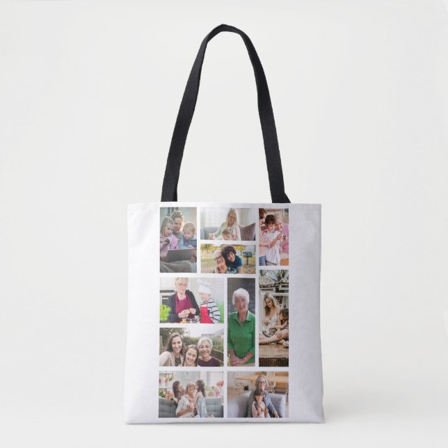 10 Custom Photo Collage Tote Bag (Front)