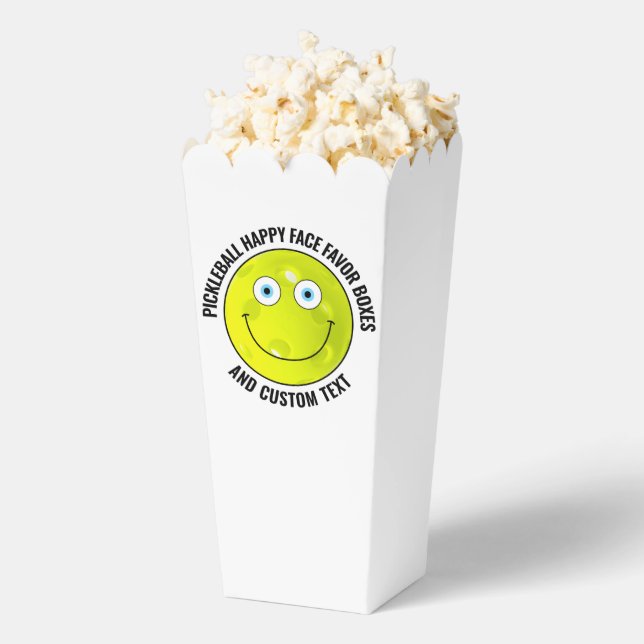 10 Custom Pickleball BLUE EYES Happy Face Popcorn Favor Boxes (Popped)