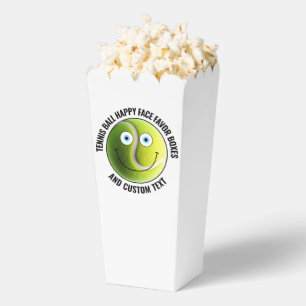 10 Custom Tennis Ball BLUE EYES Happy Face Popcorn Favor Boxes