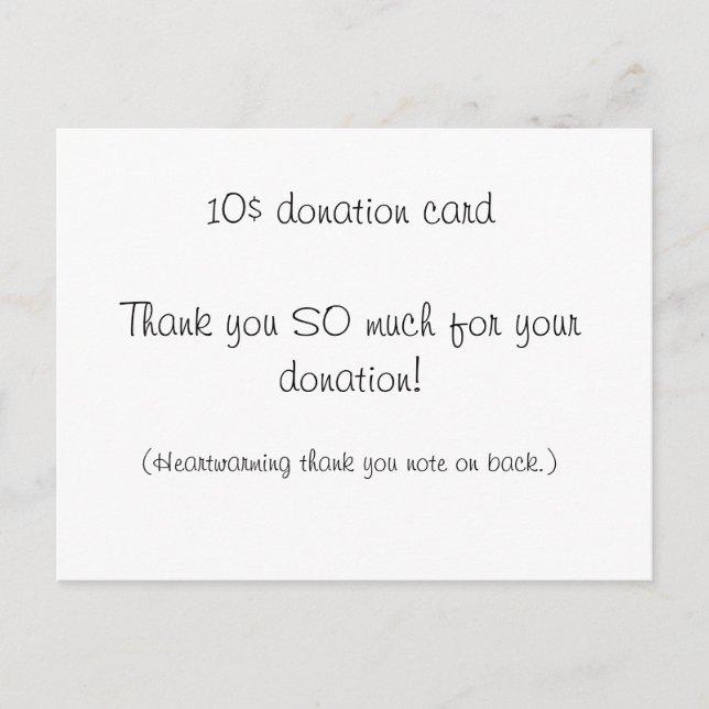 $10 Donation Card (Front)